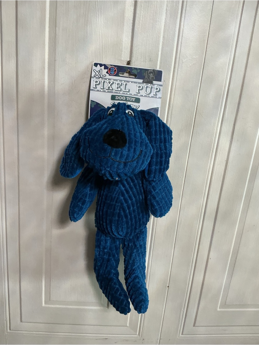 Brand New Bow Wow Pet 16” Dog Toy Pixel XL w/Squeaker, Teal / Blue, New